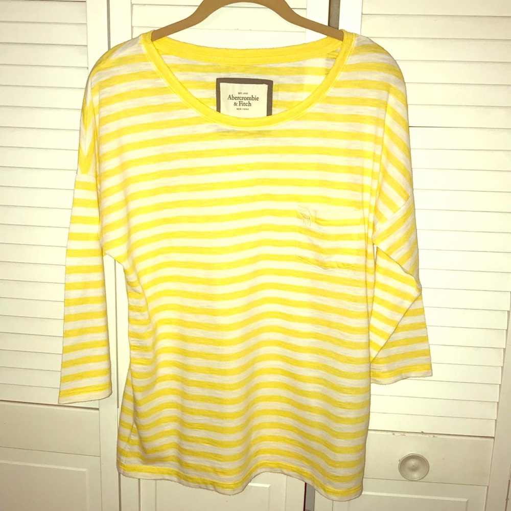 Abercrombie & Fitch Pin Striped 3/4 sleeve Top
